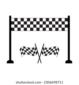 checkered flag, end race background. Flag Start. Flag finish for the competition. streamers of Start and Finish in flat style.