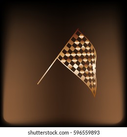 Checkered flag. Finish line symbol vector icon
