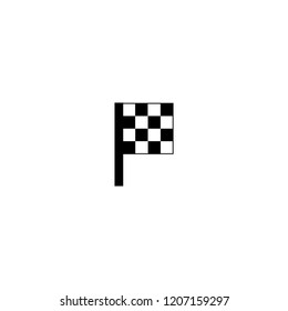 Checkered flag flat minimal icon for motor race 