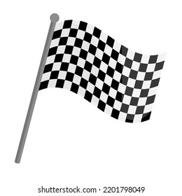 checkered flag flat vector illustration cartoon style logo icon clipart