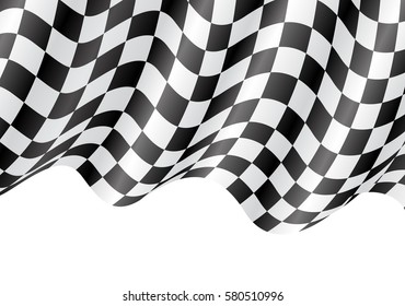 Checkered Flag Flying On White Design Stock Vector (Royalty Free ...