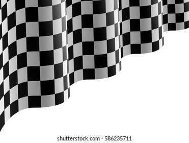 Checkered Flag Flying On White Design Stock Vector (Royalty Free ...