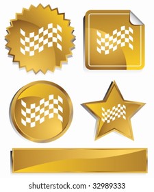 checkered flag gold