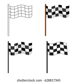 Checkered flag icon cartoon. Single sport icon from the big fitness, healthy, workout cartoon.