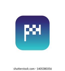 Checkered flag icon. Competition finish vector