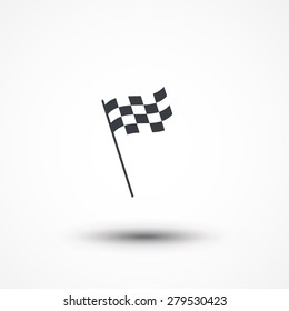 Checkered Flag Icon. Finish Race Flag Sign. Chequered Racing Flag Icon