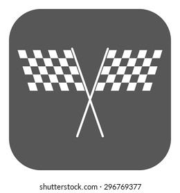 The checkered flag icon. Finish and start, winner symbol. Flat Vector illustration. Button