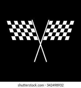 The checkered flag icon. Finish and start, winner symbol. Flat Vector illustration