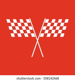 The checkered flag icon. Finish and start, winner symbol. Flat Vector illustration