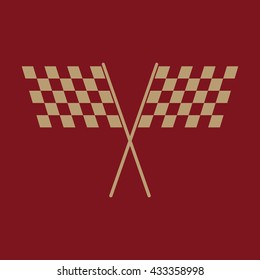 The checkered flag icon. Finish and start, winner symbol. Flat Vector illustration