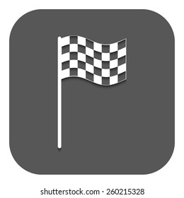 The checkered flag icon. Finish symbol. Flat Vector illustration. Button