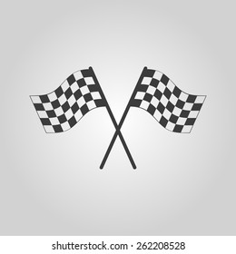 The checkered flag icon. Finish symbol. Flat Vector illustration