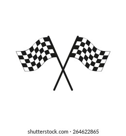 The checkered flag icon. Finish symbol. Flat Vector illustration