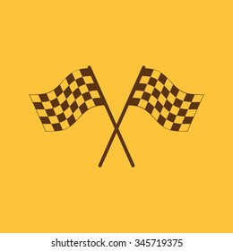 The checkered flag icon. Finish symbol. Flat Vector illustration