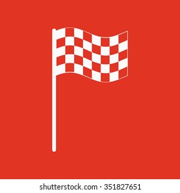 The checkered flag icon. Finish symbol. Flat Vector illustration