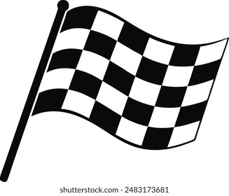 Checkered flag icon isolated on white background. Vector Illustration