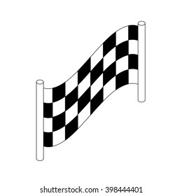 Checkered flag icon, isometric 3d style