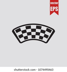 Checkered flag icon in trendy isolated on grey background.Vector illustration.