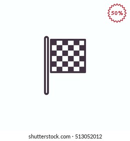 Checkered Flag Icon Vector.