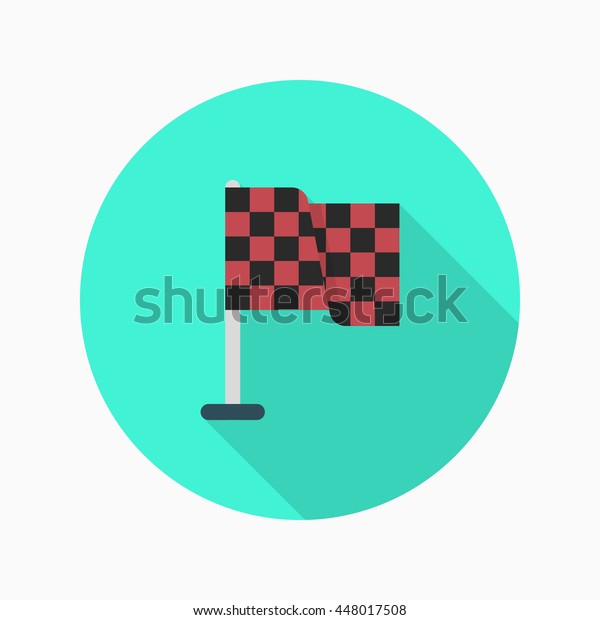 Checkered Flag Icon Vector Flat Long Stock Vector Royalty Free