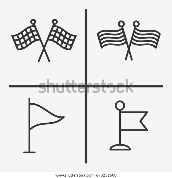 Checkered flag icons  set illustration isolated\
vector sign symbol