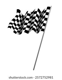 Checkered flag  isolated on white background stock illustration