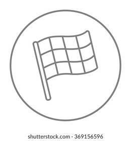 Checkered flag line icon.