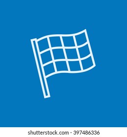 Checkered flag line icon.