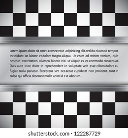 Checkered flag with metal frame