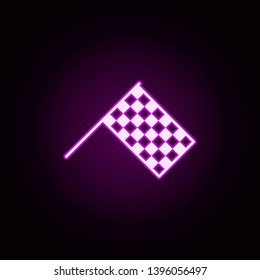 checkered flag neon icon. Elements of auto workshop set. Simple icon for websites, web design, mobile app, info graphics