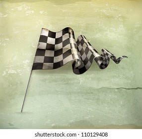 Checkered Flag, old-style vector