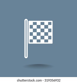 Checkered Flag, old-style vector isolated