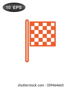 Checkered Flag, old-style vector isolated