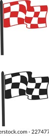 checkered flag on white background eps10