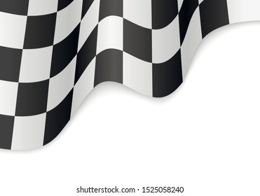Checkered flag pattern. Car race or motorsport rally flag on white background.