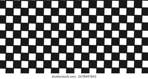 Checkered flag. Race background. Racing flag, race pattern. Banner seamless chessboard, checkerboard texture. Wide checker background - stock vector