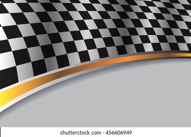 Checkered flag race on gray background vector illustration.