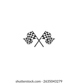 Checkered flag Racing flag Icon flat vector design