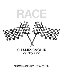 Checkered flag racing. Flag isolated on white