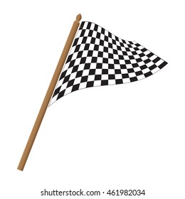 Checkered flag. Racing flag isolated on white.