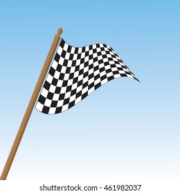 Checkered flag. Racing flag isolated on white.