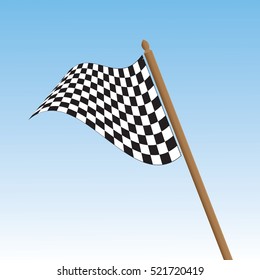 Checkered flag. Racing flag isolated on white.