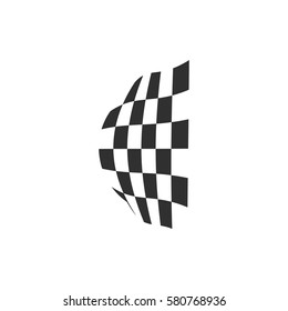 Checkered flag. Racing flag isolated on white.