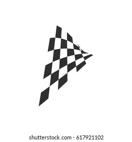 Checkered flag. Racing flag isolated on white.