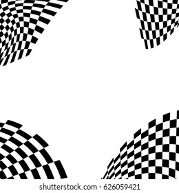 Checkered flag. Racing flag isolated on white. For decoration at the corner of poster or events about victory.