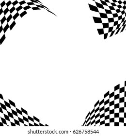 Checkered flag. Racing flag isolated on white. For decoration at the corner of poster or events about victory.
