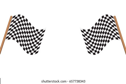 Checkered flag. Racing flag isolated on white.