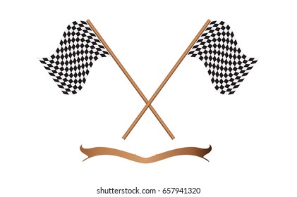 Checkered flag. Racing flag isolated on white.