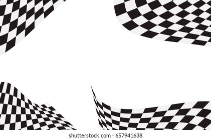 Checkered flag. Racing flag isolated on white.