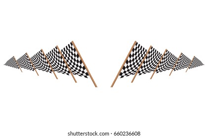 Checkered flag. Racing flag isolated on white.